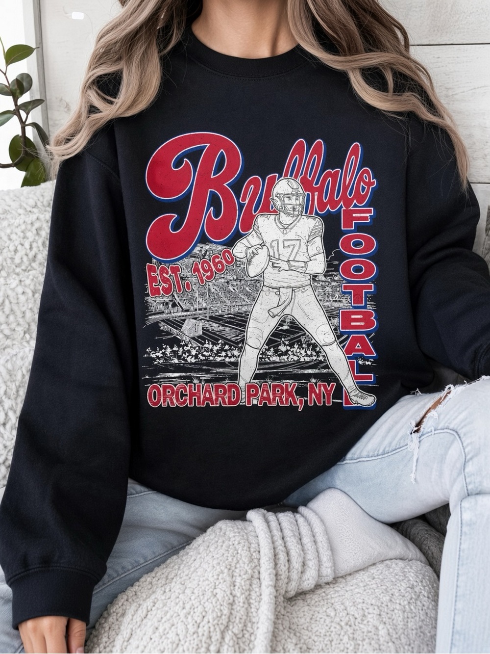 Buffalo Football Game Day Vintage Sweatshirt, 90s Retro Funny Mascot Football